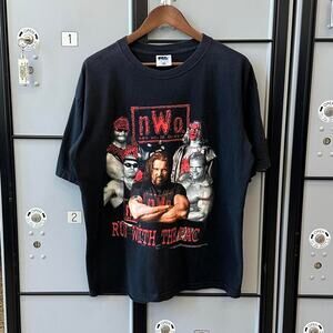 Vintage 1998 wcw nwo run with the pack wrestling shirt